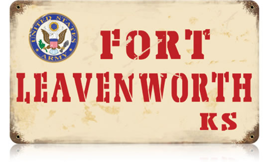 "Fort Leavenworth" Vintage Metal Sign